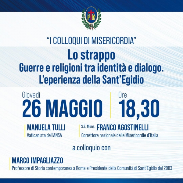 “I colloqui di Misericordia”, si parla di guerre e religioni