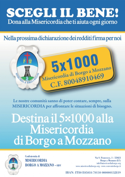 DONA IL 5X1000 ALLA MISERICORDIA DI BORGO A MOZZANO