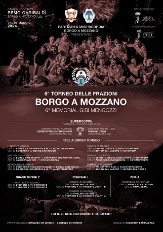 DAL 26 MAGGIO TORNA IL TORNEO DELLE FRAZONI