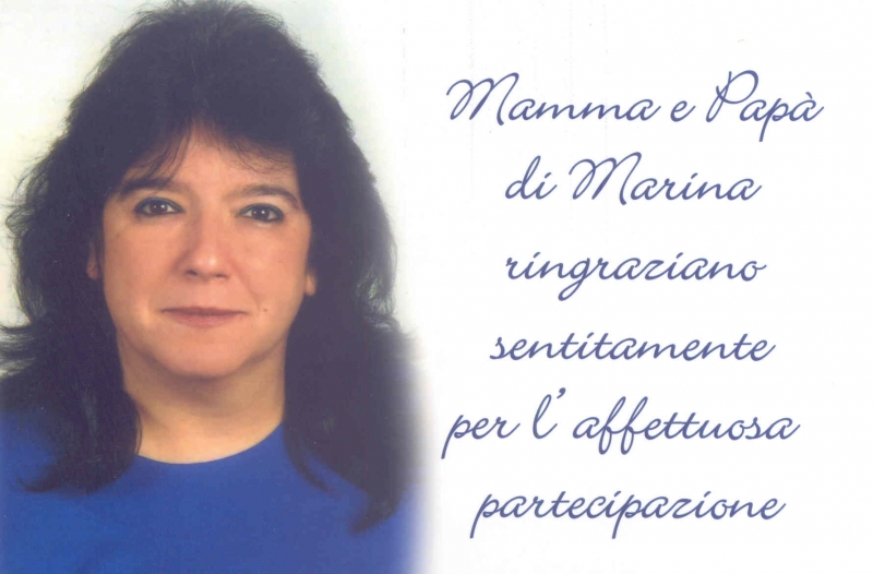 I GENITORI DI MARINA PILI RINGRAZIANO...