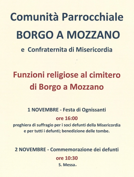 IL 1° NOVEMBRE LA PREGHIERA PER I SOCI DEFUNTI