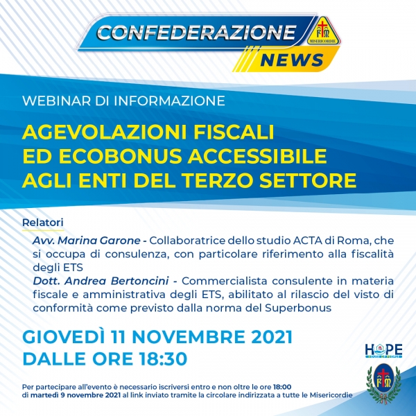 Agevolazioni fiscali ed Ecobonus per gli Enti del Terzo Settore