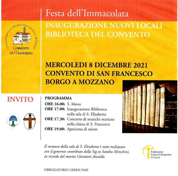 PER L’IMMACOLATA L’INAUGURAZIONE DELLA NUOVA BIBLIOTECA