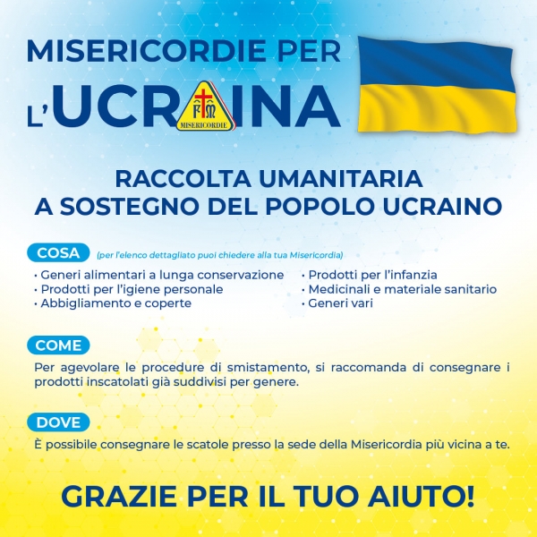 RACCOLTA UMANITARIA PER IL POPOLO UCRAINO